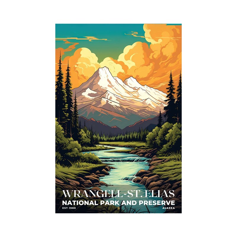 Wrangell-St. Elias National Park and Preserve Poster, Travel Art, Office Poster, Home Decor | S7
